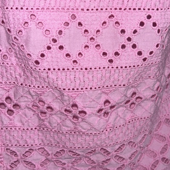 J. Crew Pink Eyelet Short Sleeve Top - 6 - Picture 11 of 11